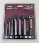 Warrior 7PC Forstner Bit Set: 1/4, 3/8, 1/2", 5/8", 3/4", 7/8", 1" - Item #62361 New. Price: $23.00.