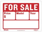 Bazic 9" X 12" For Sale Sign (2-LINE) (S-2) Each, Original Version New. Price: $14.99.