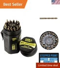 29 Piece Cobalt Stepped Point Drill Bit Set Round Case W/gold Oxide Finish... New. Price: $349.43.