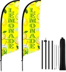 2 Set Lemonade Feather Flag Kit, 8FT Advertising Swooper Banner New. Price: $67.92.