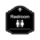 Heritage Plus Restroom Wall Door Sign Home Decor - X 6" Small, Black New. Price: $15.81.