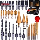 Rocaris 32 Pack Woodworking Chamfer Drilling Tools, Including Countersink New. Price: $37.92.