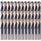 12 PCS,1/4", Black And Gold Coated Twist Drill Bits, Pack In Plastic Bag New. Price: $27.57.