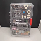 Hyper Tough 208 Piece Rotary Tool Accessory Kit Open. Price: $30.00.