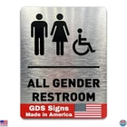 All Gender Restroom Sign By Gds - Ada Compliant, Wheelchair Accessible, Raised. Price: $46.05.