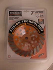 Ridgid 7 In. 24-SEGMENT Turbo Cup Grinding Wheel Power Tool Accessory New. Price: $35.89.