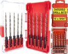 10 Pc 9/64" (#6) Tapered Drill Bits For Wood, Replacement Countersink New. Price: $46.99.