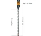 Dewalt DWAF5455 Hammer Drill Bit, 3/4 In Dia, 12 Oal, Sds Plus Shank 2-CUTTER New. Price: $20.00.