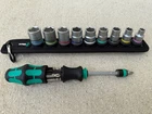 Wera 8790 Hmb Belt 4 Socket Set 3/8" Metric Pieces + Screwdriver New. Price: $74.95.