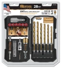 28PC & Drive Set. Includes (12) 1/4"HEX Shank Drills 1/16"-1/4", Quick New. Price: $61.86.